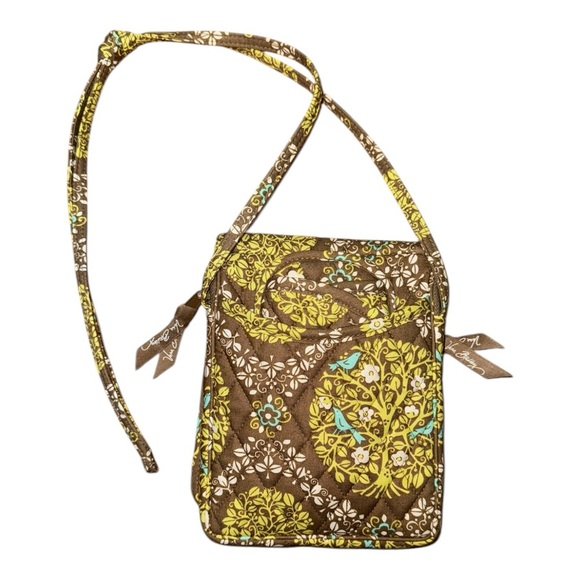 Vera Bradley Brown and Yellow Floral Phone Wristlet Case - Picture 3 of 4